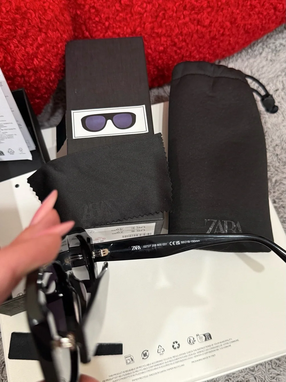 Zara Oversized Black Sunglasses NWT
